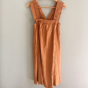 NWT everlane tawny smocked strap linen shift dress